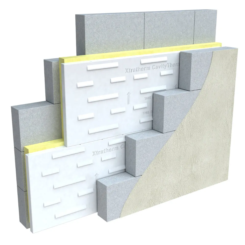 100mm Unilin (Xtratherm) CavityTherm CT/PIR Full Fill Cavity Board - per board