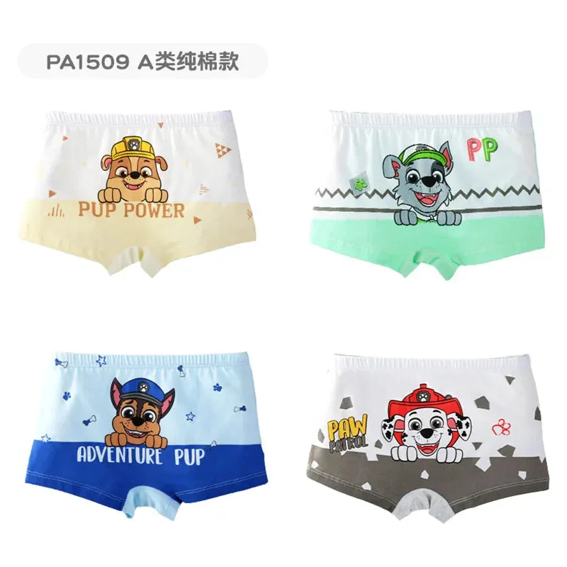 4PCS/SET Genuine Paw Patrol Boys Undepants Cotton Breathable Underwear 3-7-9-10-year-old kids Four Corner briefs Children Gift