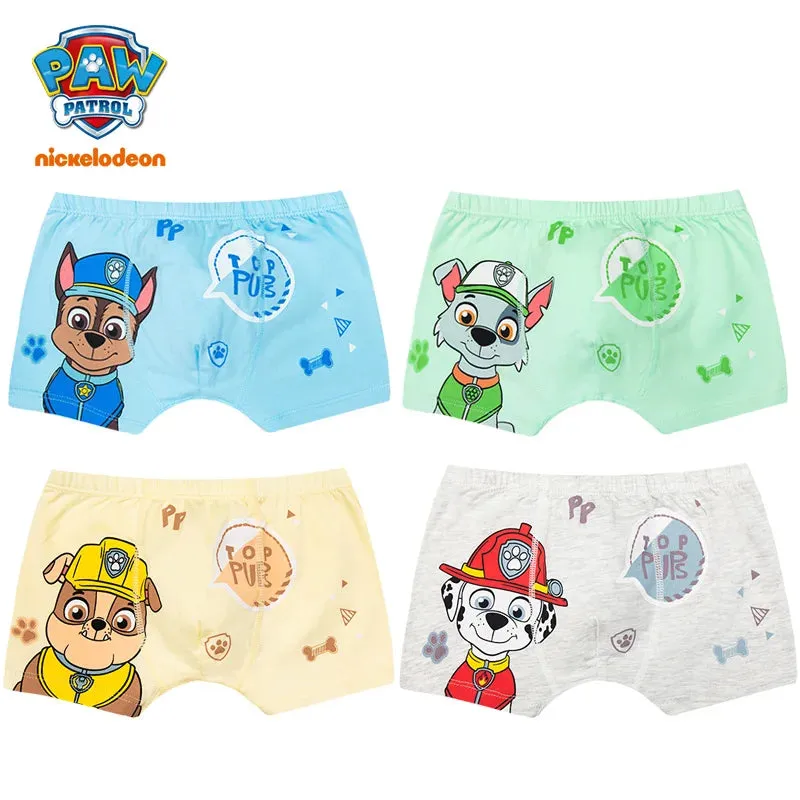 4PCS/SET Genuine Paw Patrol Boys Undepants Cotton Breathable Underwear 3-7-9-10-year-old kids Four Corner briefs Children Gift