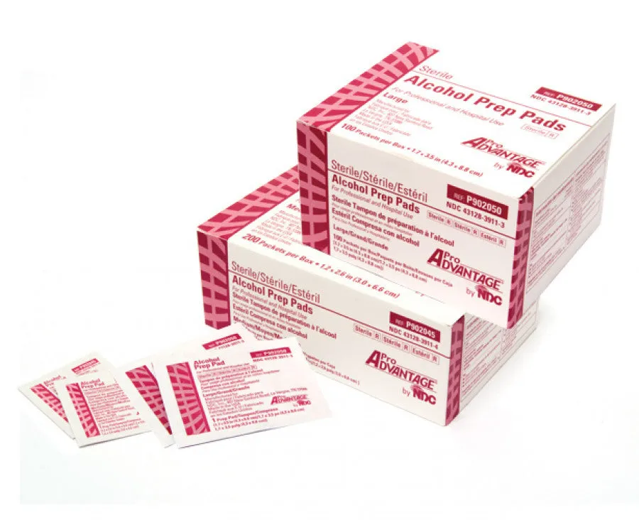 ALCOHOL PREP PAD LARGE STERILE 100/BOX