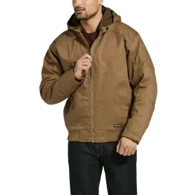 Ariat Men's Rebar DuraCanvas Field Khaki Brown Hooded Jacket