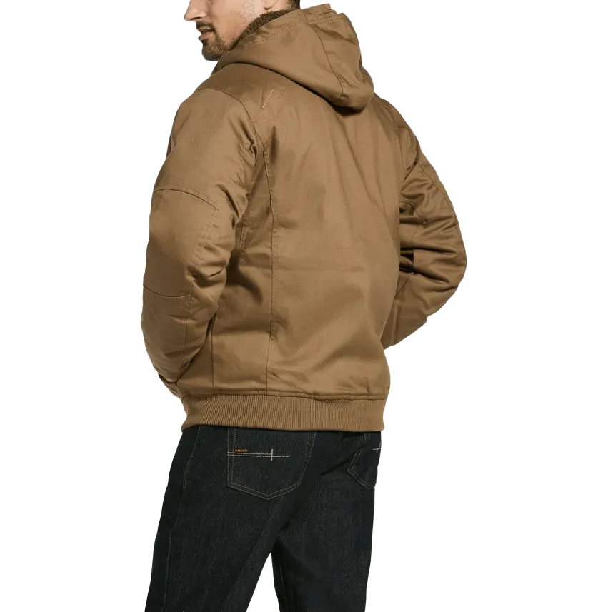 Ariat Men's Rebar DuraCanvas Field Khaki Brown Hooded Jacket