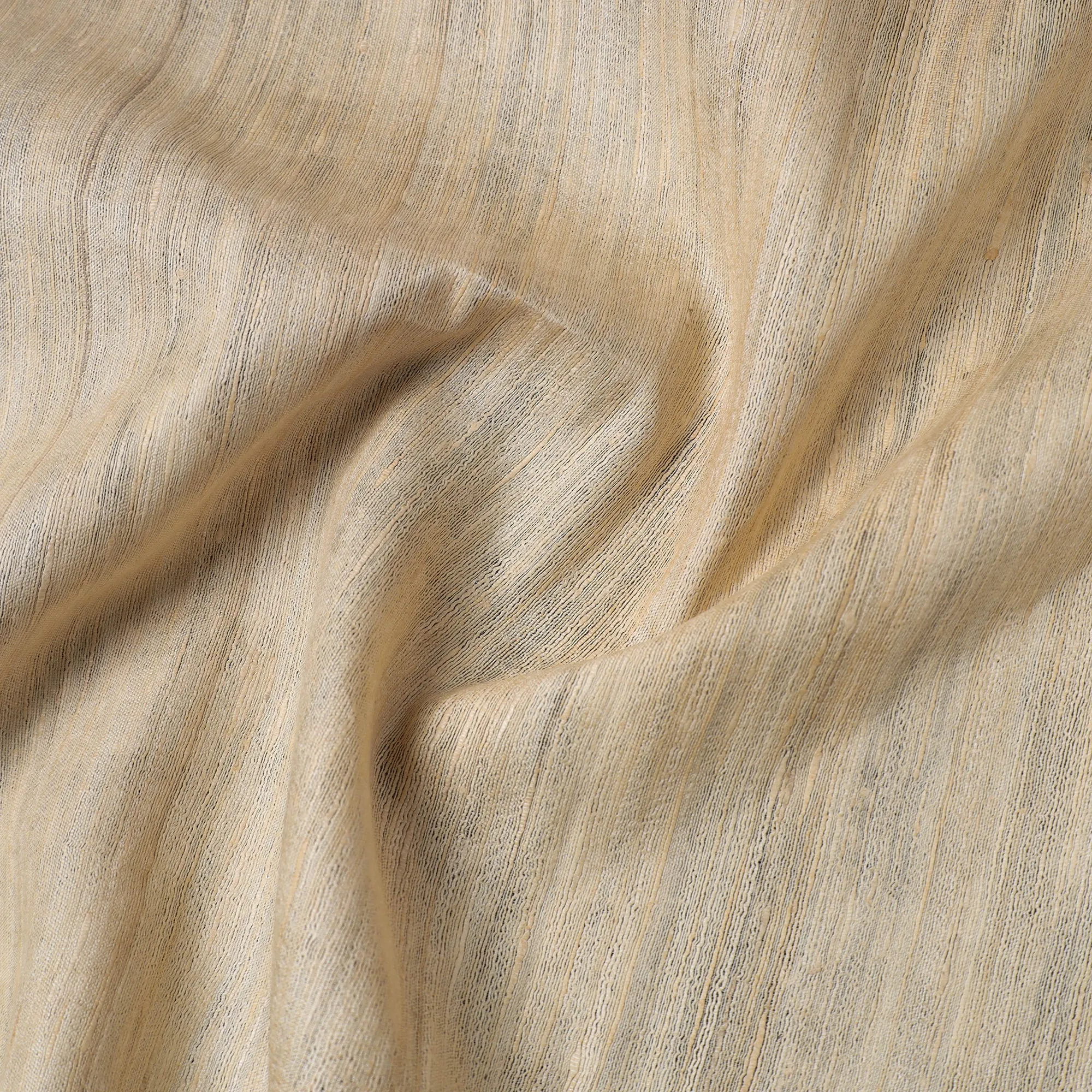 Beige - Bhagalpuri Handwoven Pure Desi Tussar Silk Fabric 03