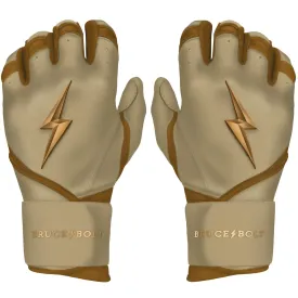 Bruce Bolt PREMIUM PRO Gold Series Batting Gloves: Long Cuff