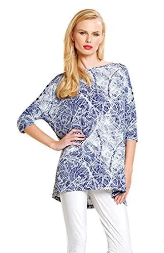 Clara Sunwoo Women's Denim Print Loose Tunic Top