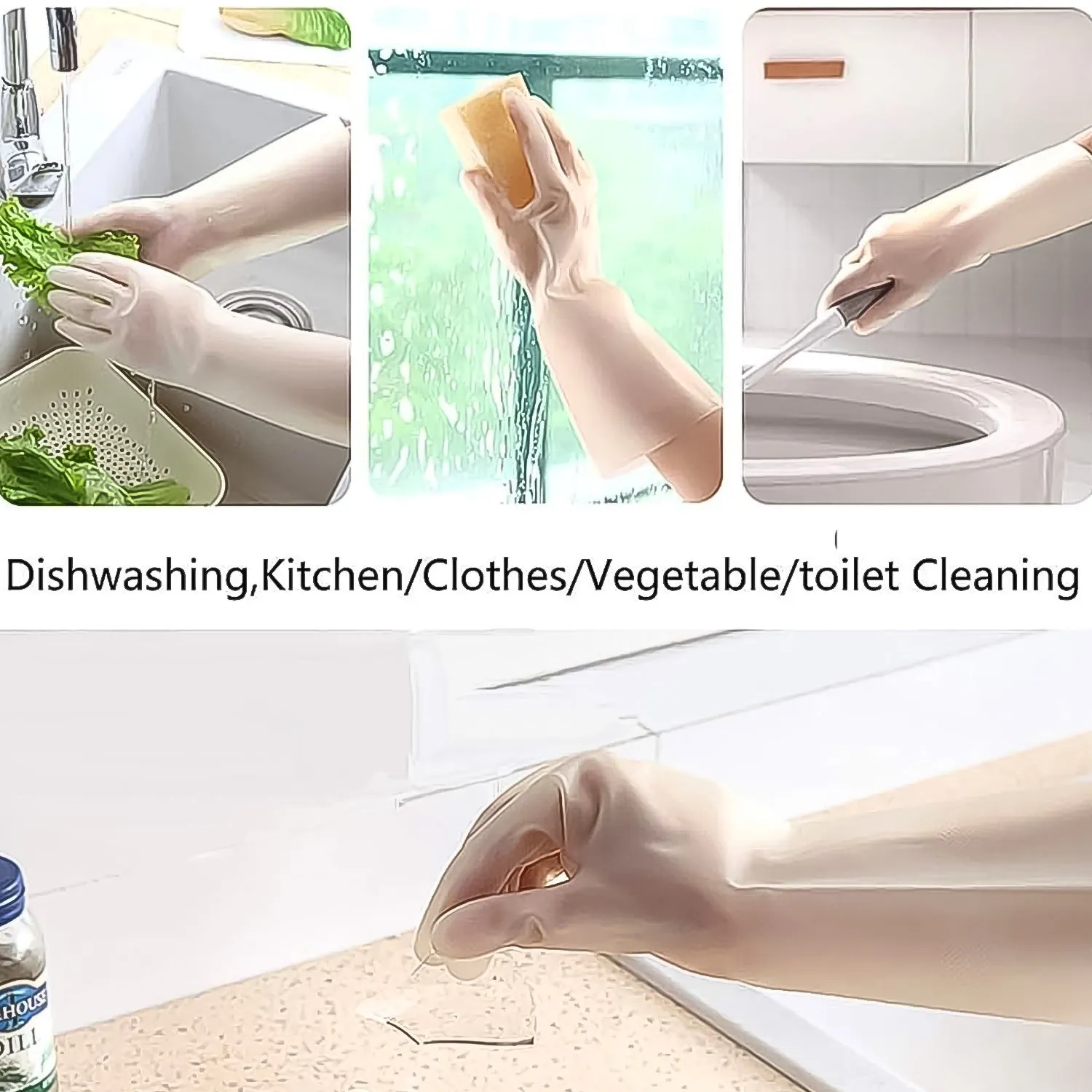 Cleaning Gloves Hand Gloves for Kitchen Household (1 Pair)