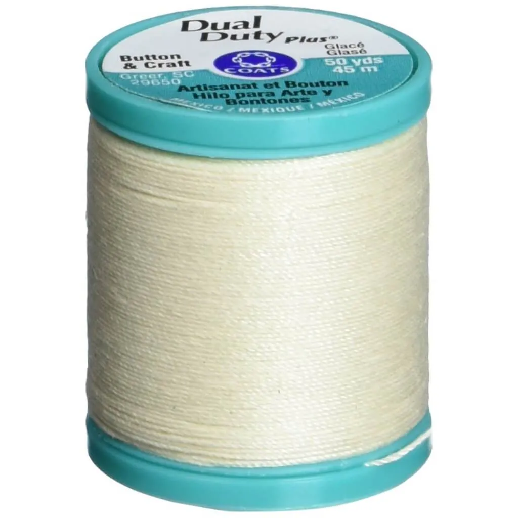 Coats Dual Duty Plus Button & Carpet Thread 50yd Cream