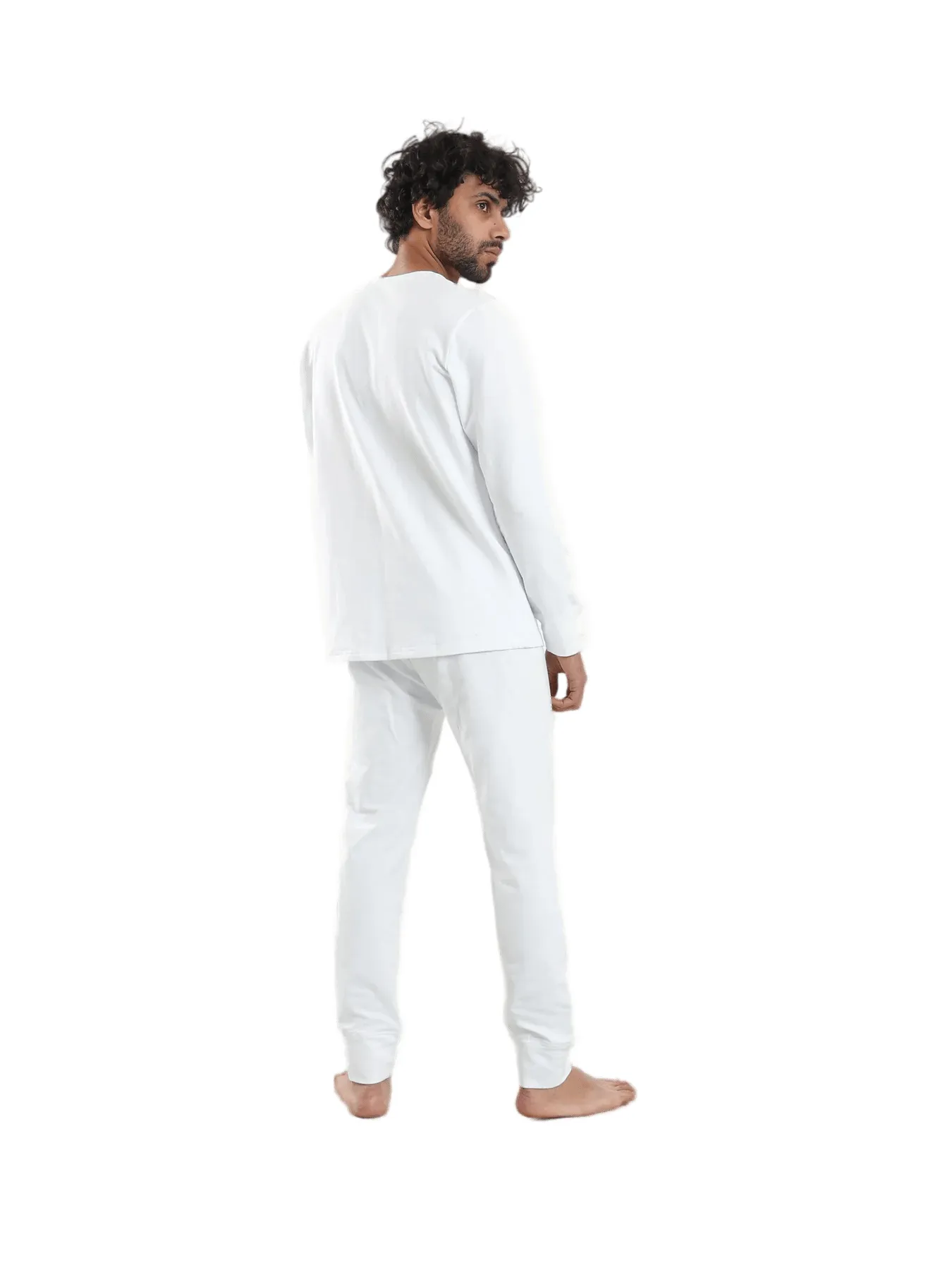 Cozy and Comfortable Thermal Set For Men Padded Inside - White