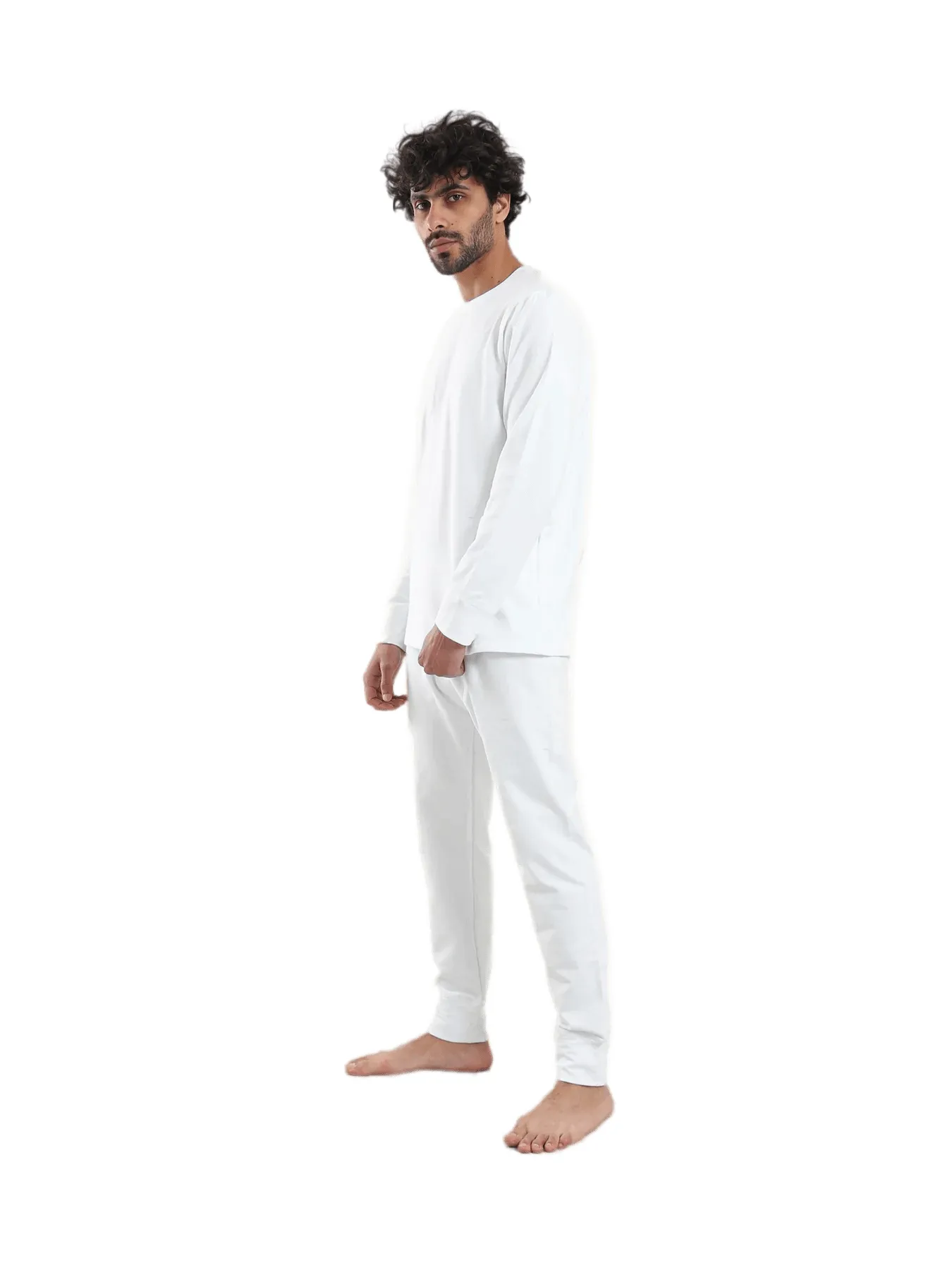 Cozy and Comfortable Thermal Set For Men Padded Inside - White