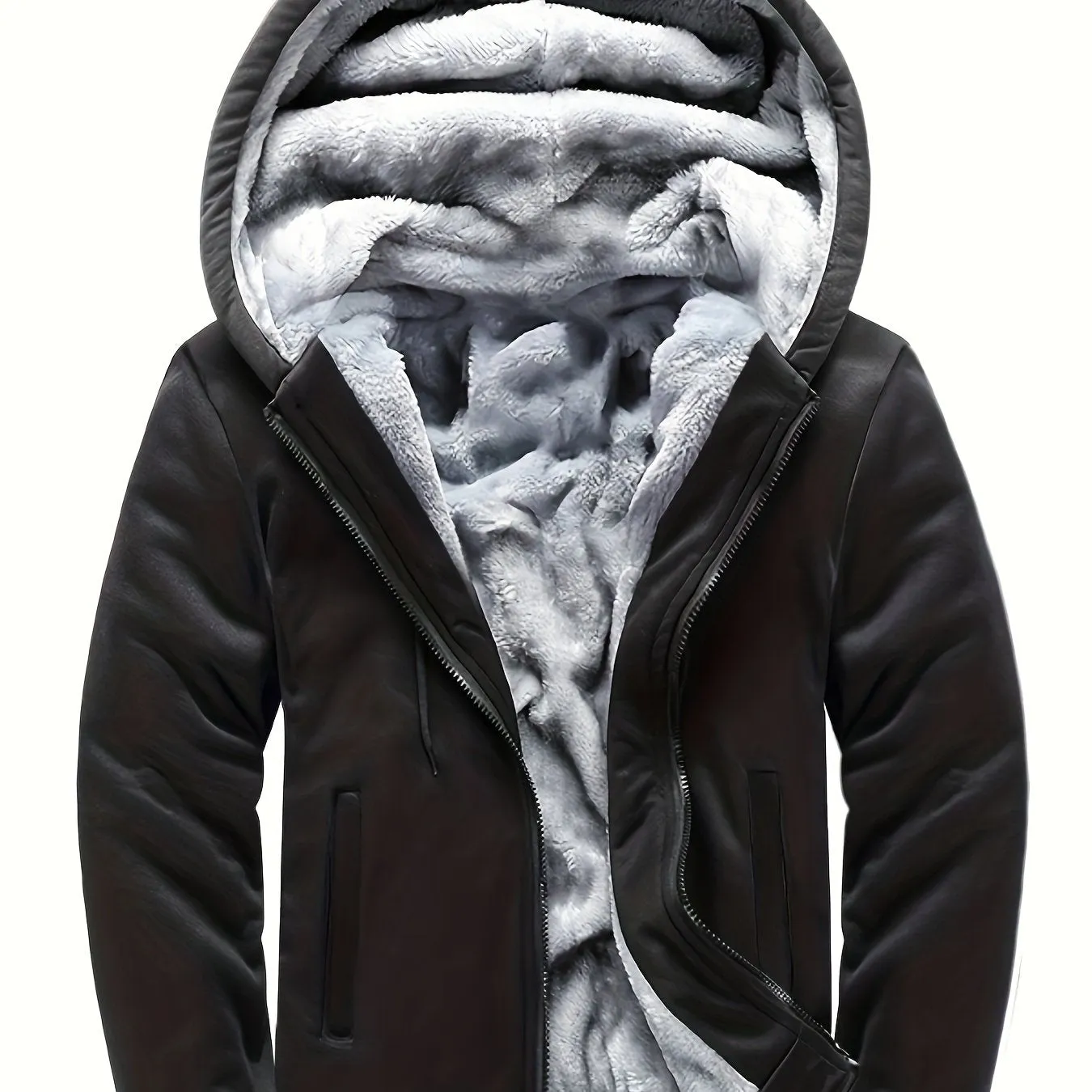 Cozy Mens Hooded Fleece Jacket Perfect FallWinter Essential