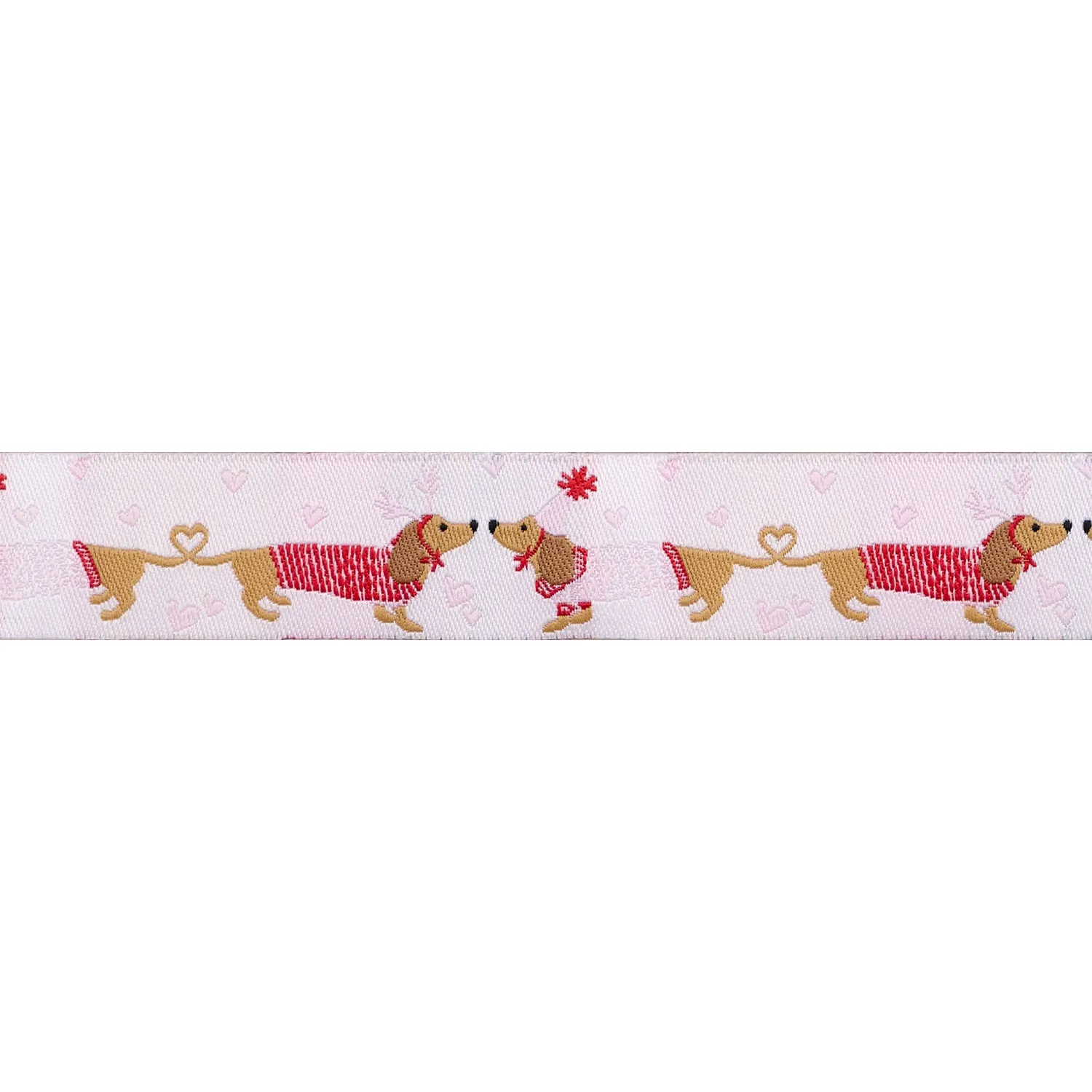 Dachshund Kisses - 7/8" width - Gingerbread Christmas - One Yard