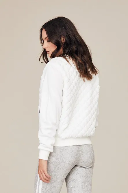 DAVID LERNER - Quilted Bomber Jacket in White