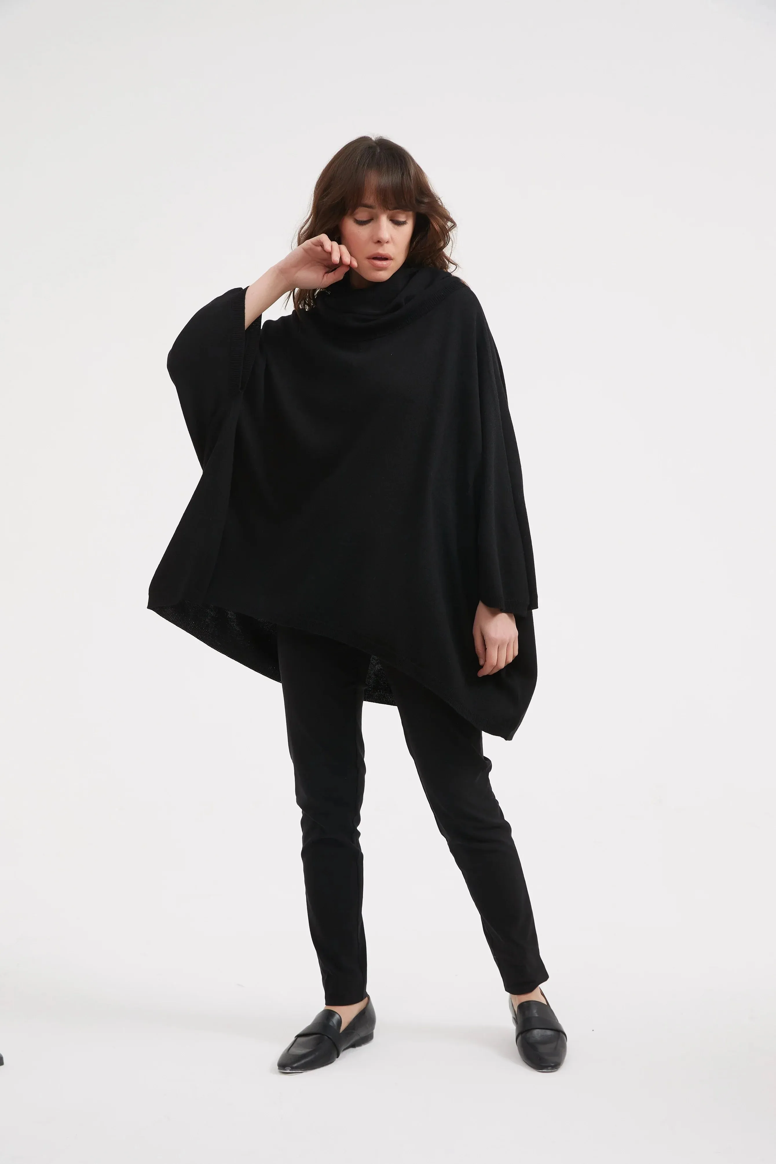 Deep Cowl Neck Boxy Knit