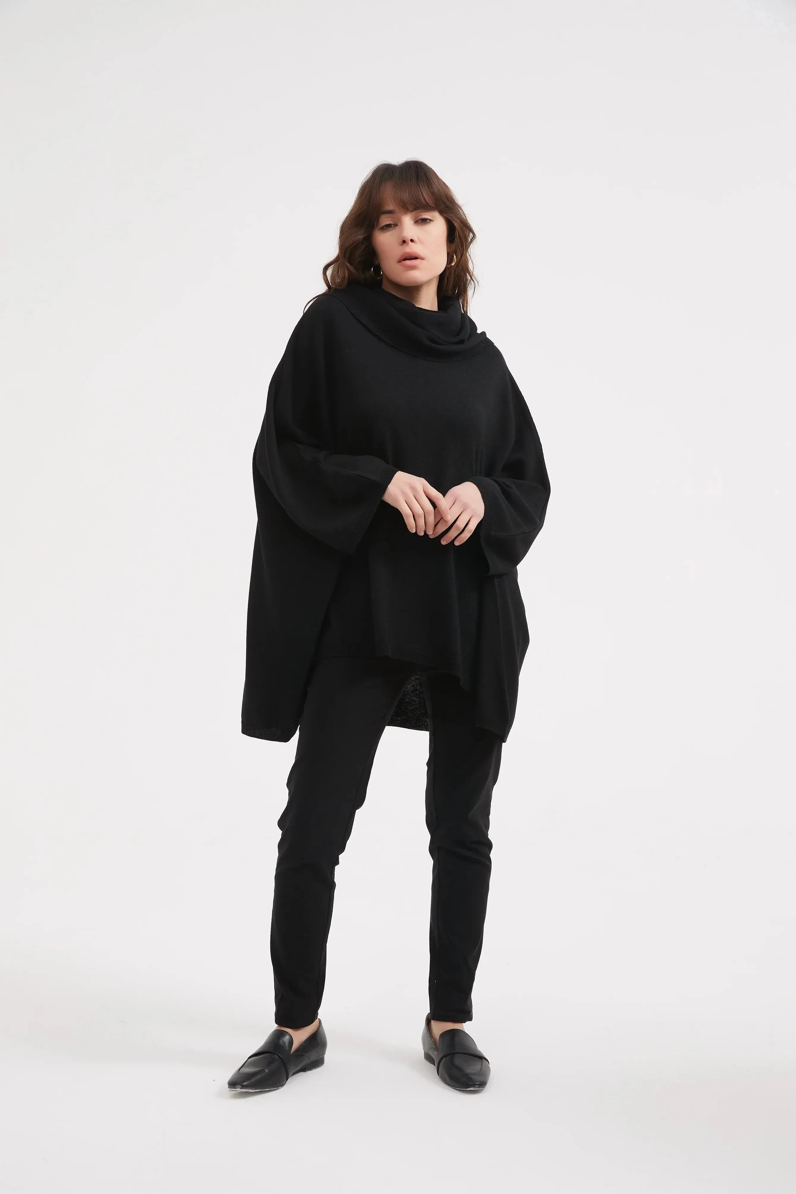 Deep Cowl Neck Boxy Knit