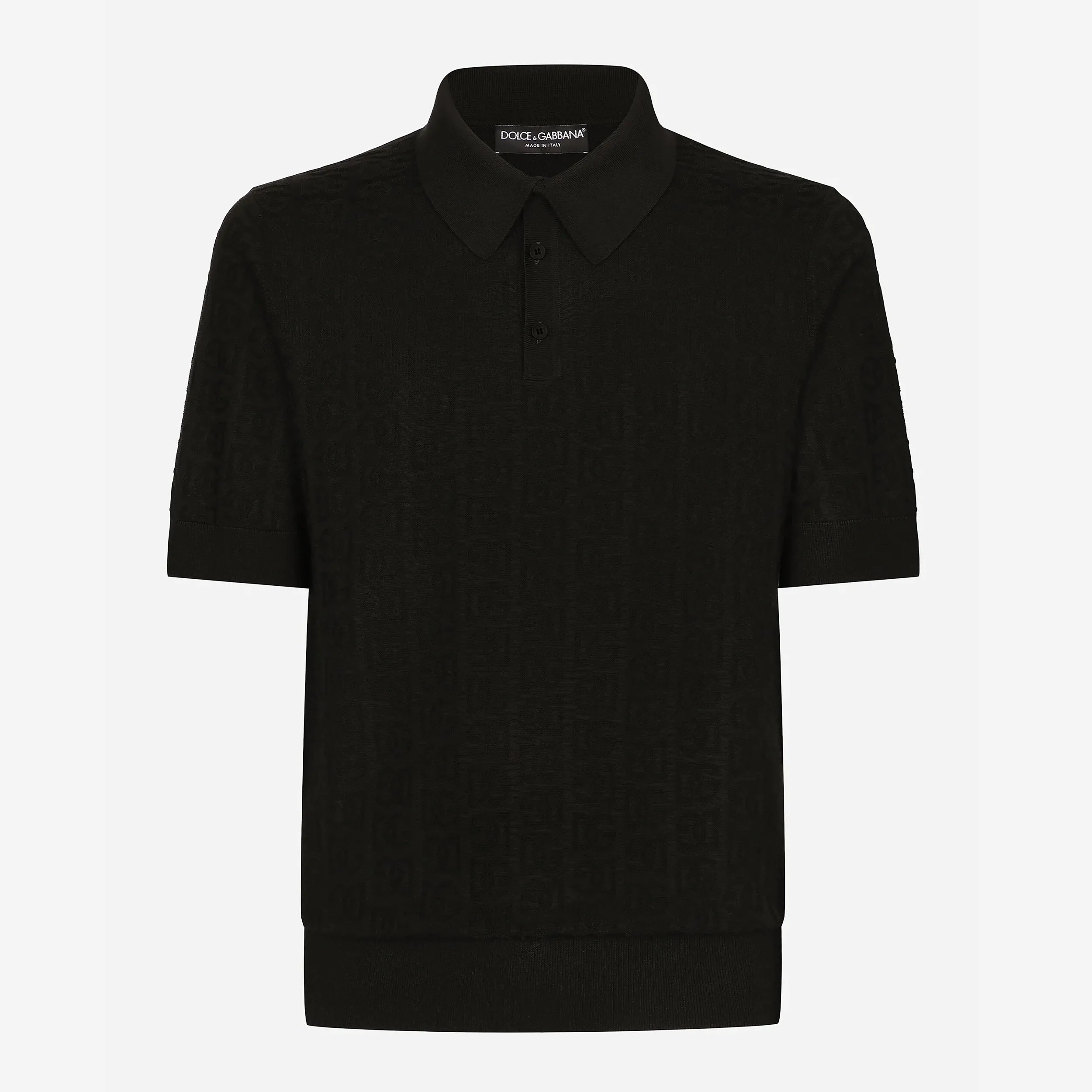 Dolce & Gabbana Silk Jacquard DG Logo Polo Shirt