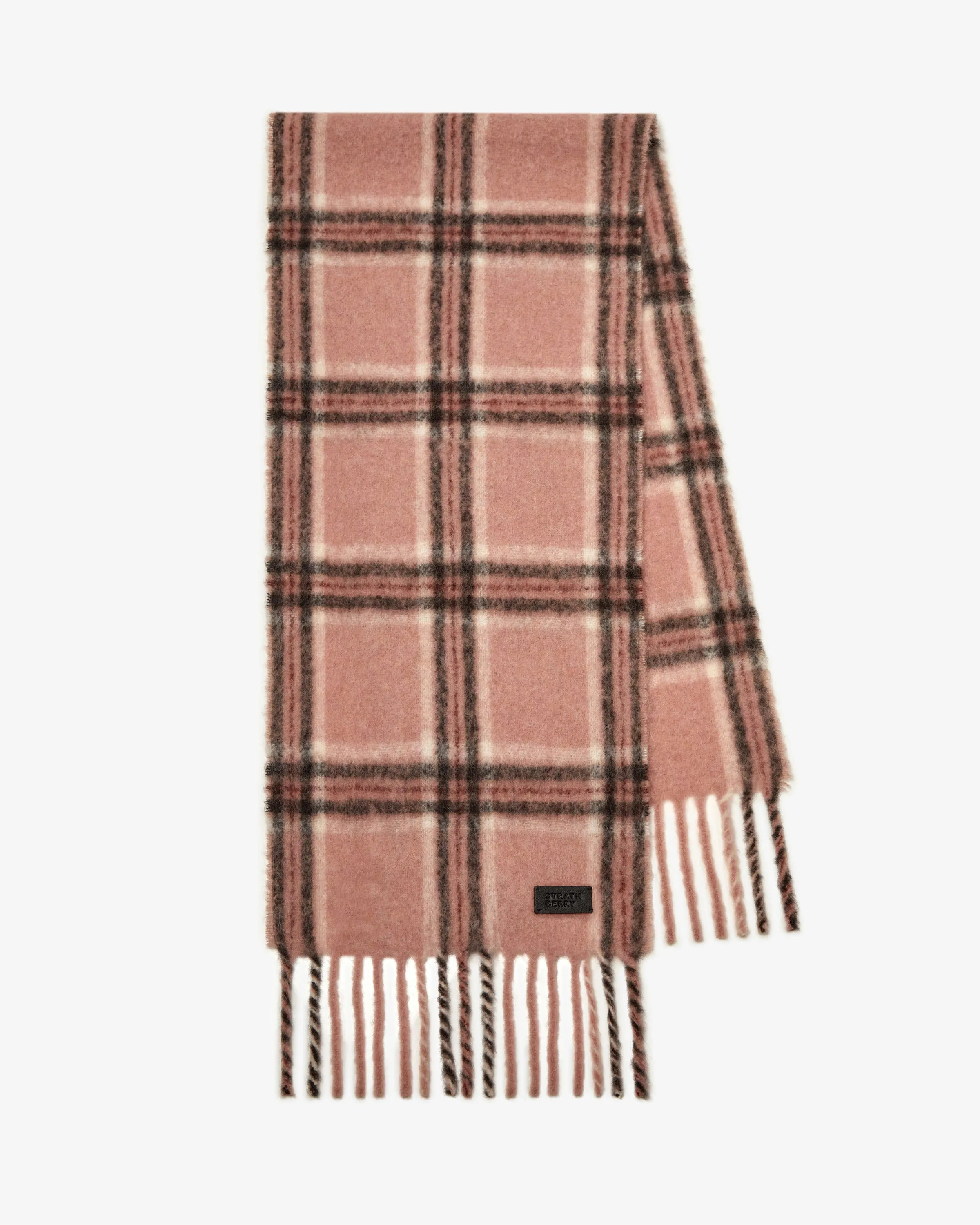 Eriskay Check Alpaca Blend Scarf - Sienna/Black Tartan