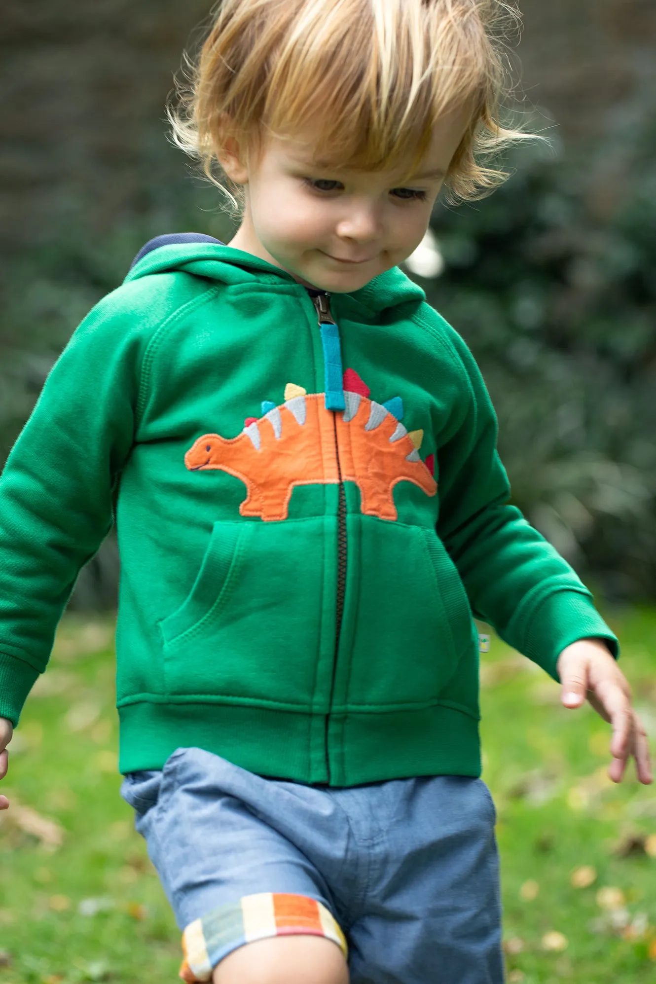 Frugi Switch Hayle Hoody Green Dino