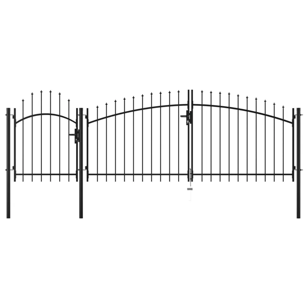 Garden Gate Steel 1.5x4 m Black