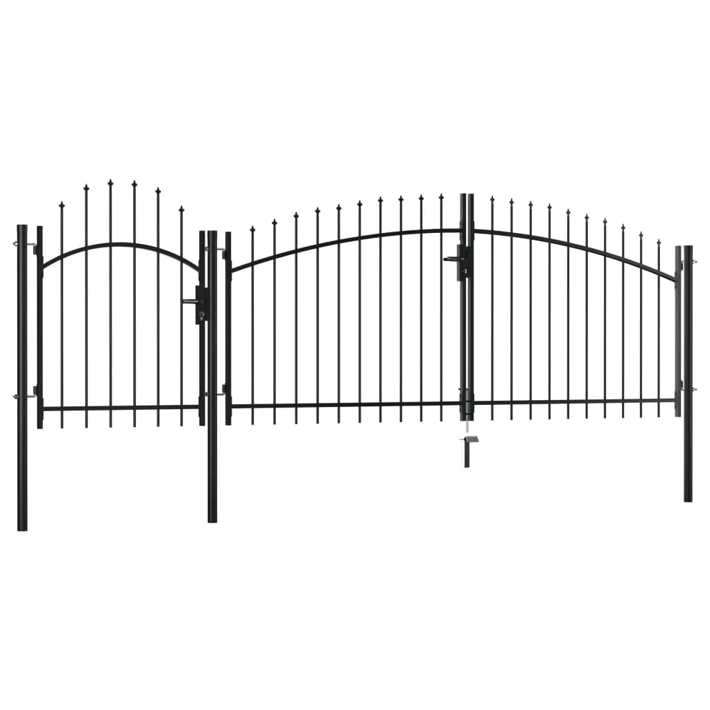 Garden Gate Steel 1.5x4 m Black