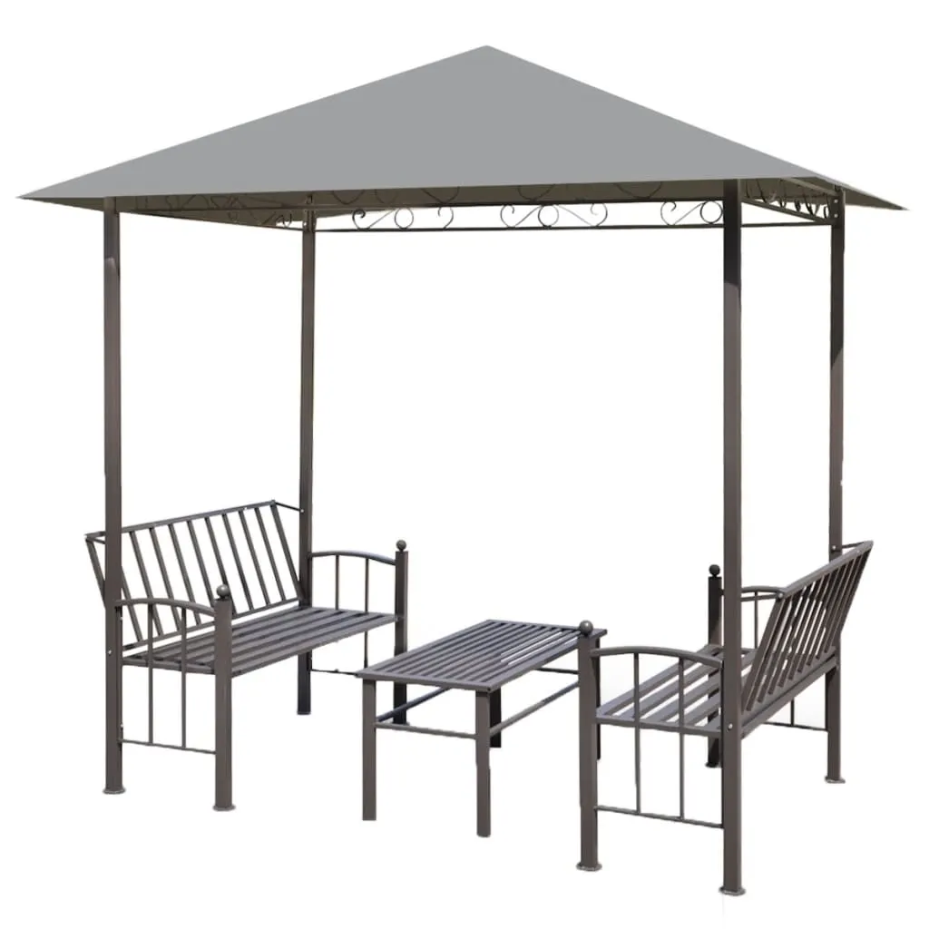 Garden Pavilion with Table and Benches 2.5x1.5x2.4 m Anthracite