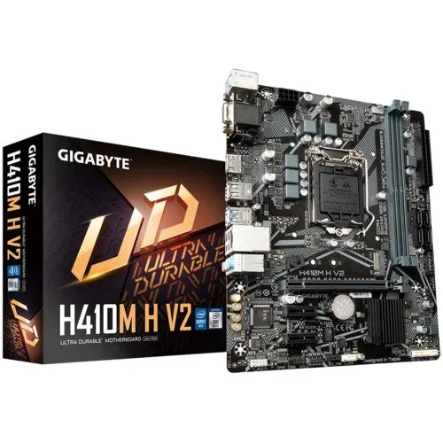 Gigabyte H410m H V2 Motherboard - Supports Intel Core 10Th Cpus, Up To 2933Mhz Ddr4 (Oc), 1Xpcie 3.0 M.2, Gbe Lan, Usb 3