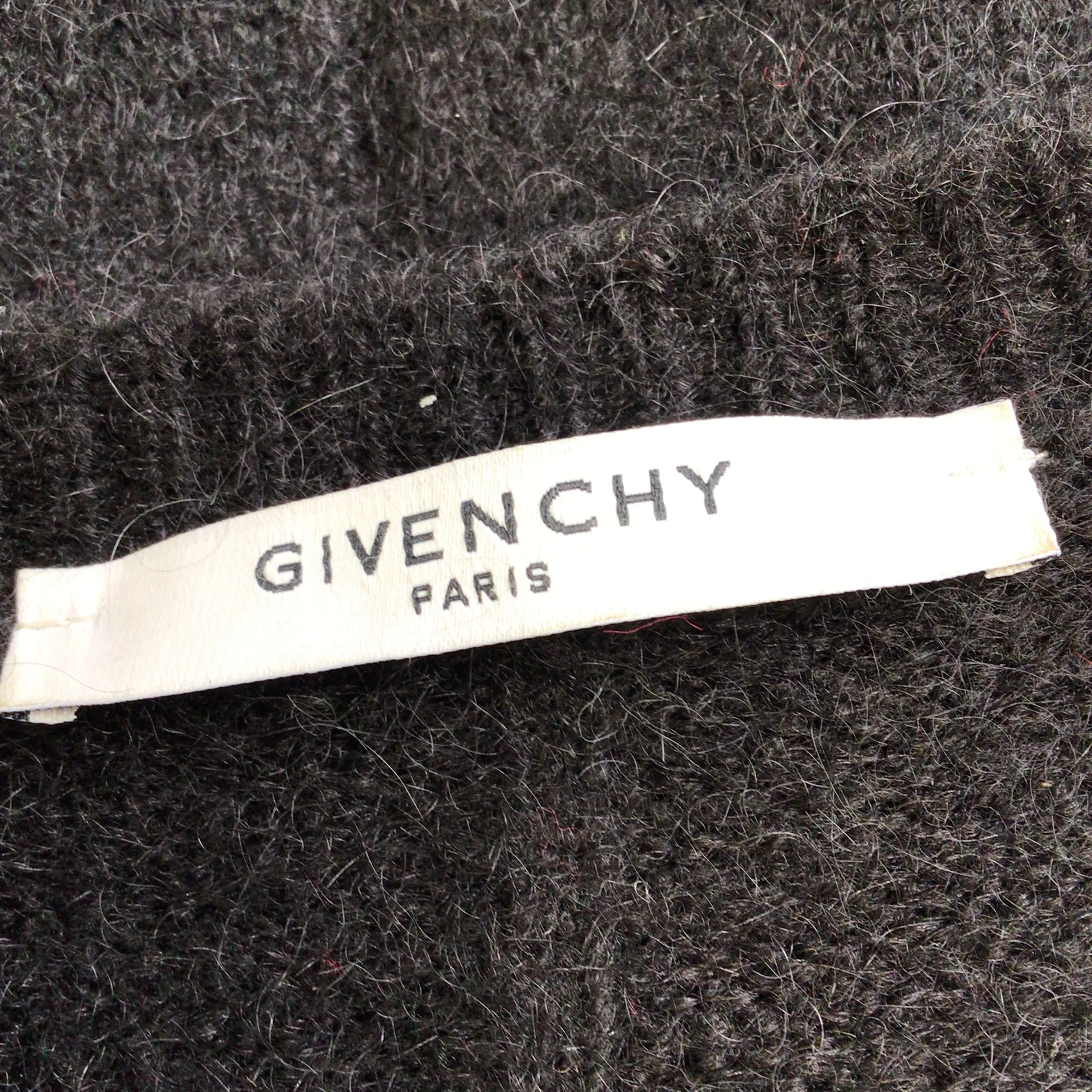 Givenchy Black / Red Long Sleeved Mohair Knit Sweater