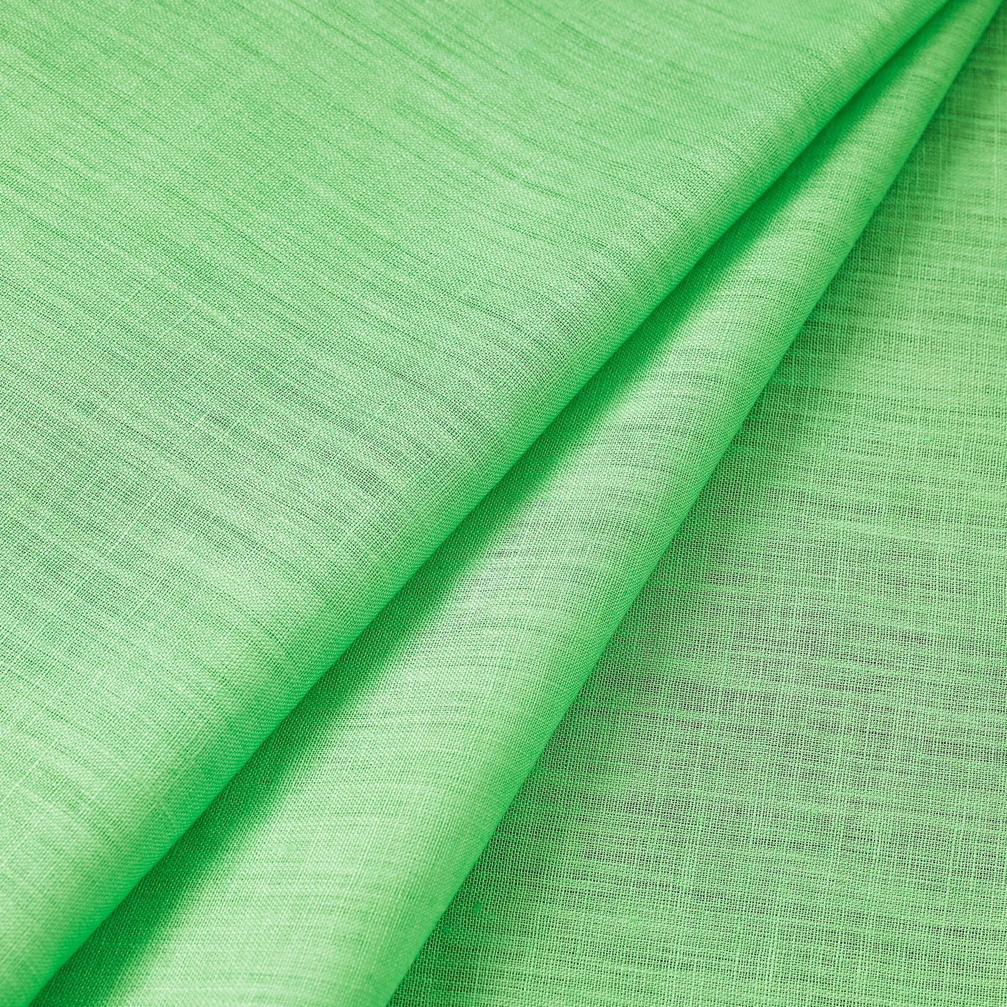 Green Bhagalpuri Handloom Pure Linen Fabric