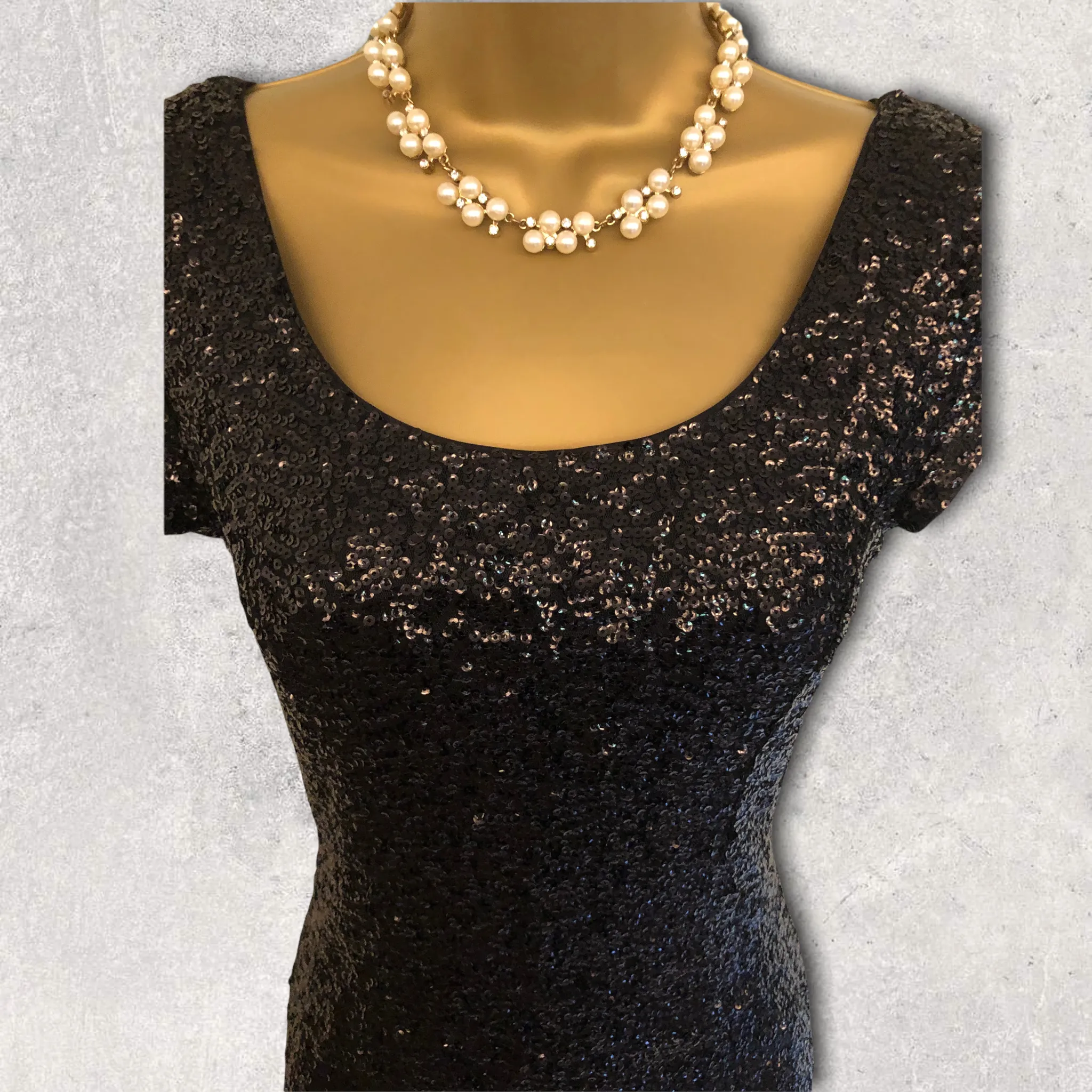 H&M Divided Black Sequin Sleeveless Dress UK 10  US 6  EU 36