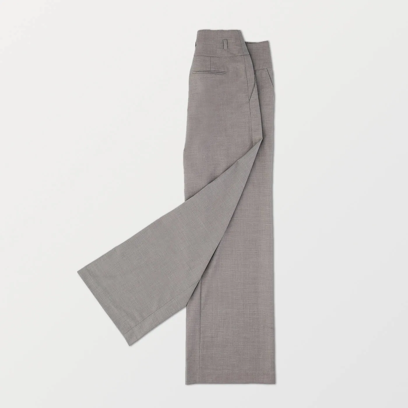 H&M Grey Textured Wide Leg Trousers