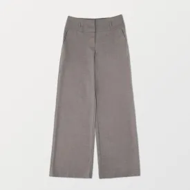 H&M Grey Textured Wide Leg Trousers