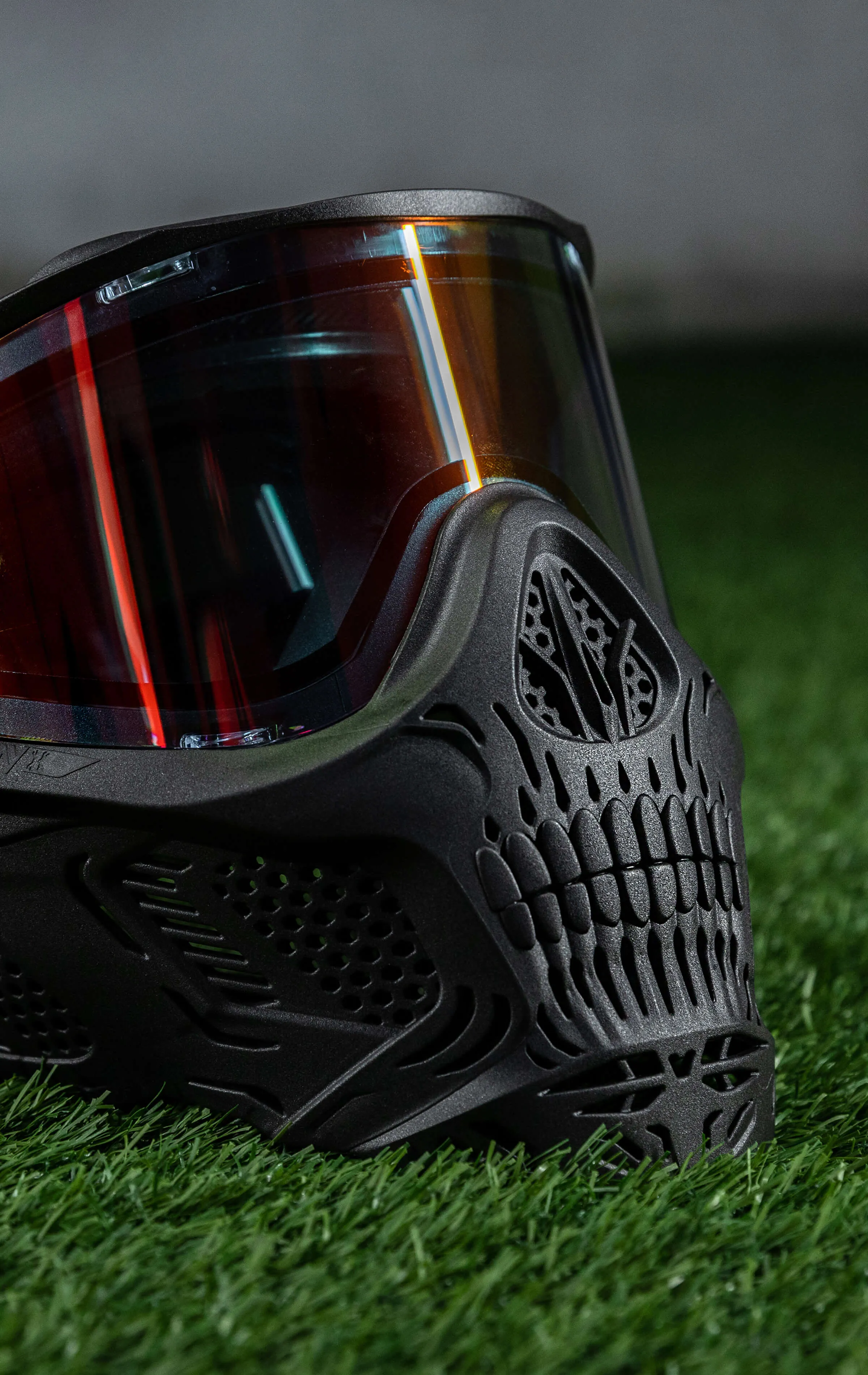 HSTL Skull Goggle "Death" - Black w/ Fire Lens