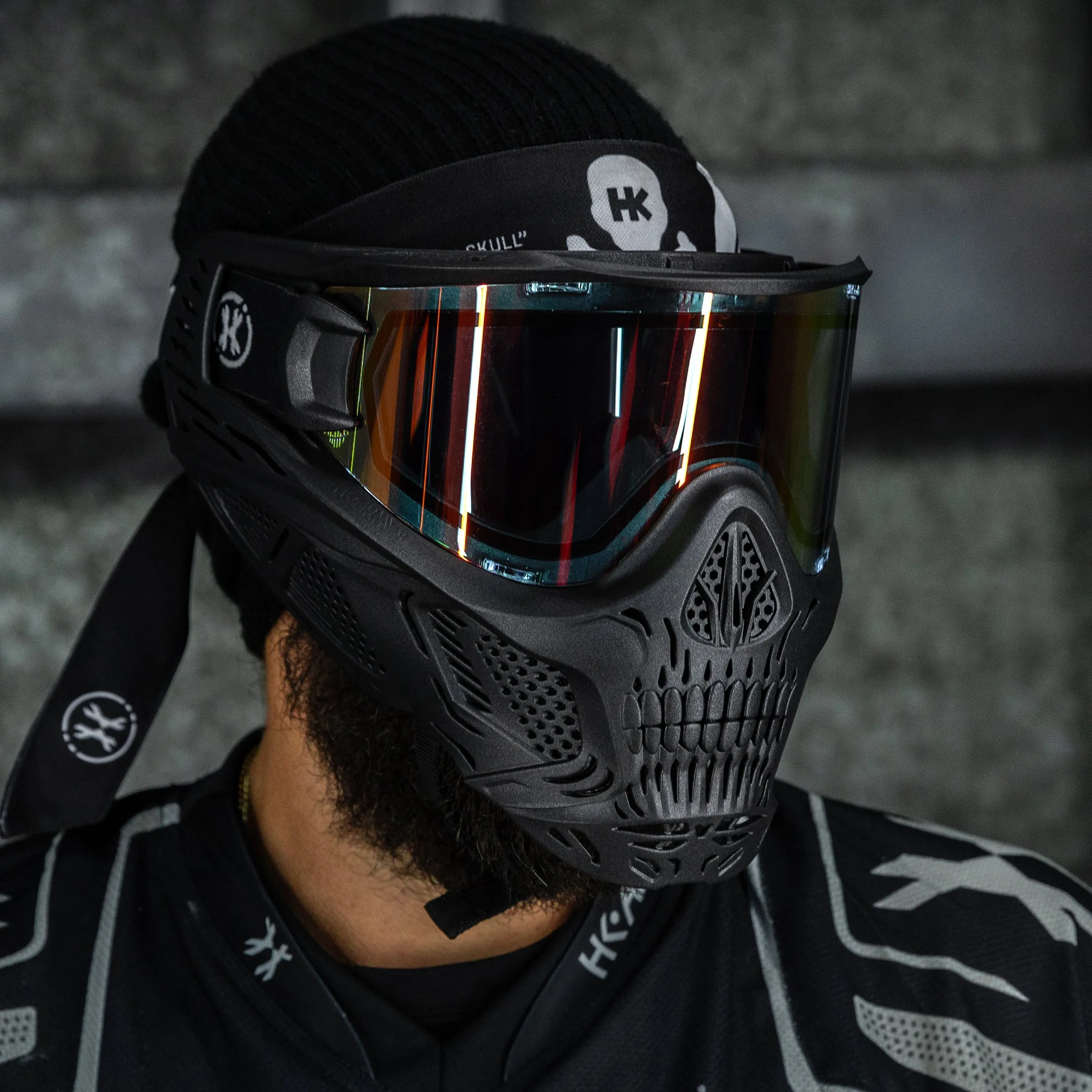 HSTL Skull Goggle "Death" - Black w/ Fire Lens