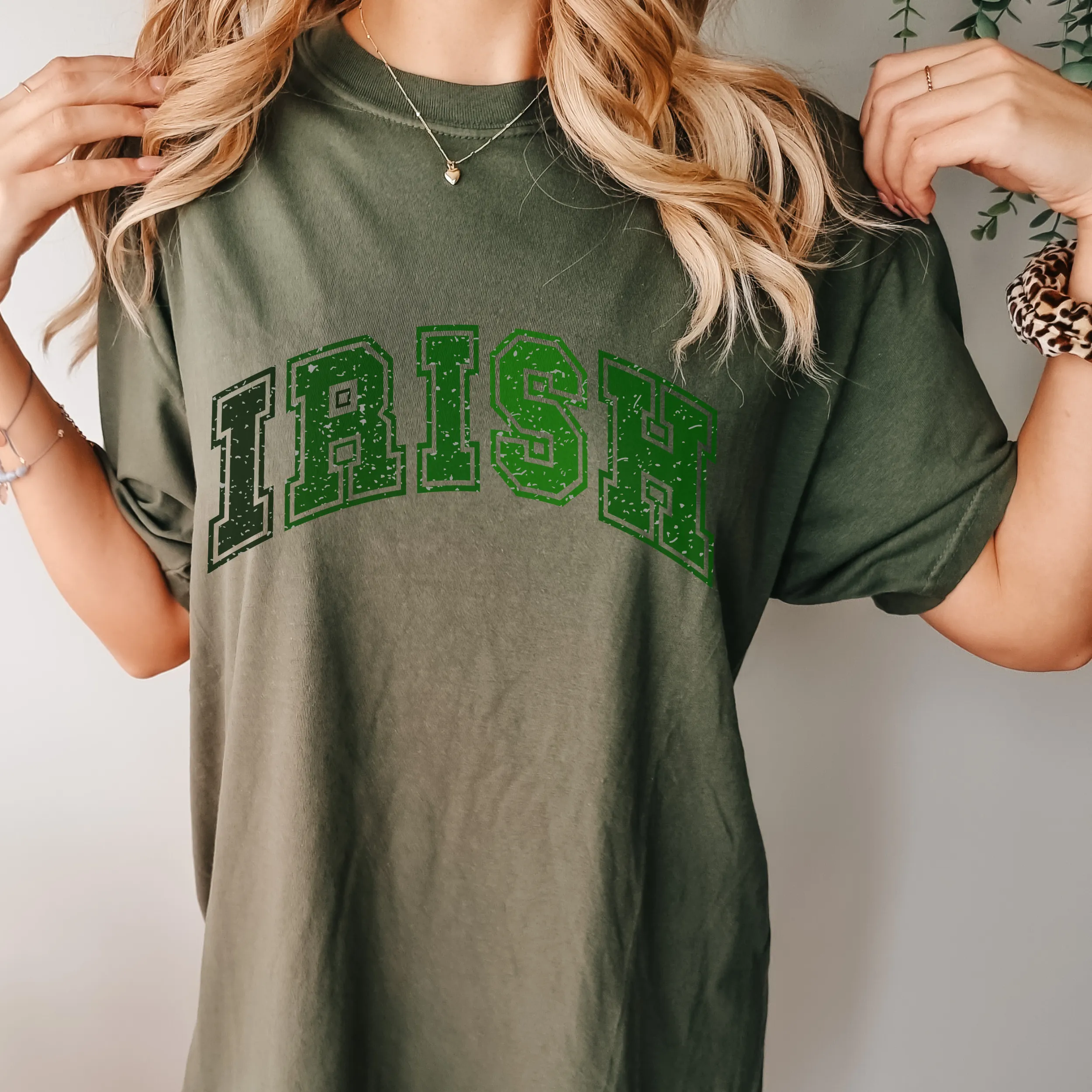 Irish Unisex Garment-Dyed Comfort Colors® T-shirt Women's St. Patrick's Day Moss, Sage, Green or White Tees