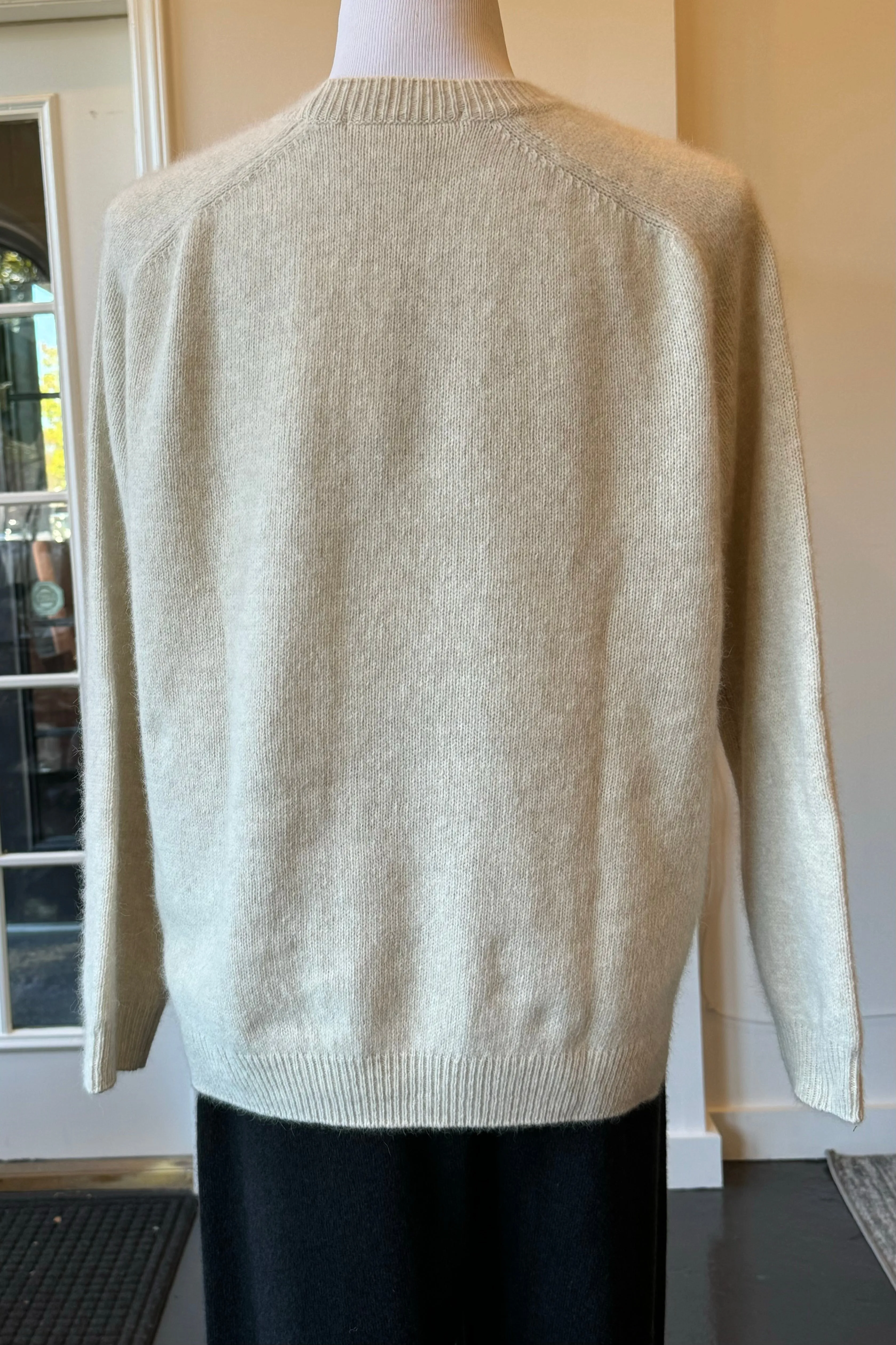 Ivory Pullover in Wool and Blue Fox Blend