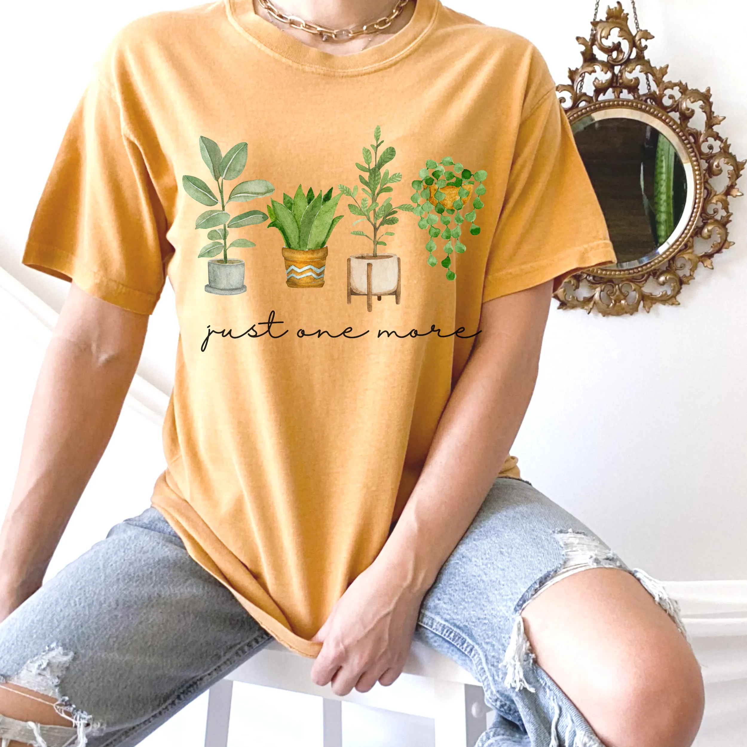 Just One More Houseplant Unisex Comfort Colors® T-shirt, Women's Funny T-Shirt, Mother's Day Gift, Gift for a Mom, Spring Plant T-Shirt