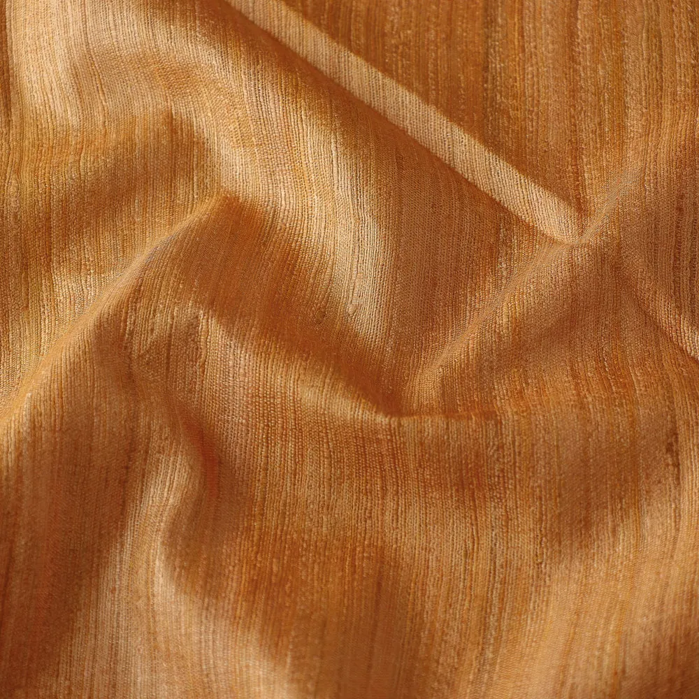 Light Orange - Vidarbha Handloom Pure Tussar Ghicha Silk Fabric