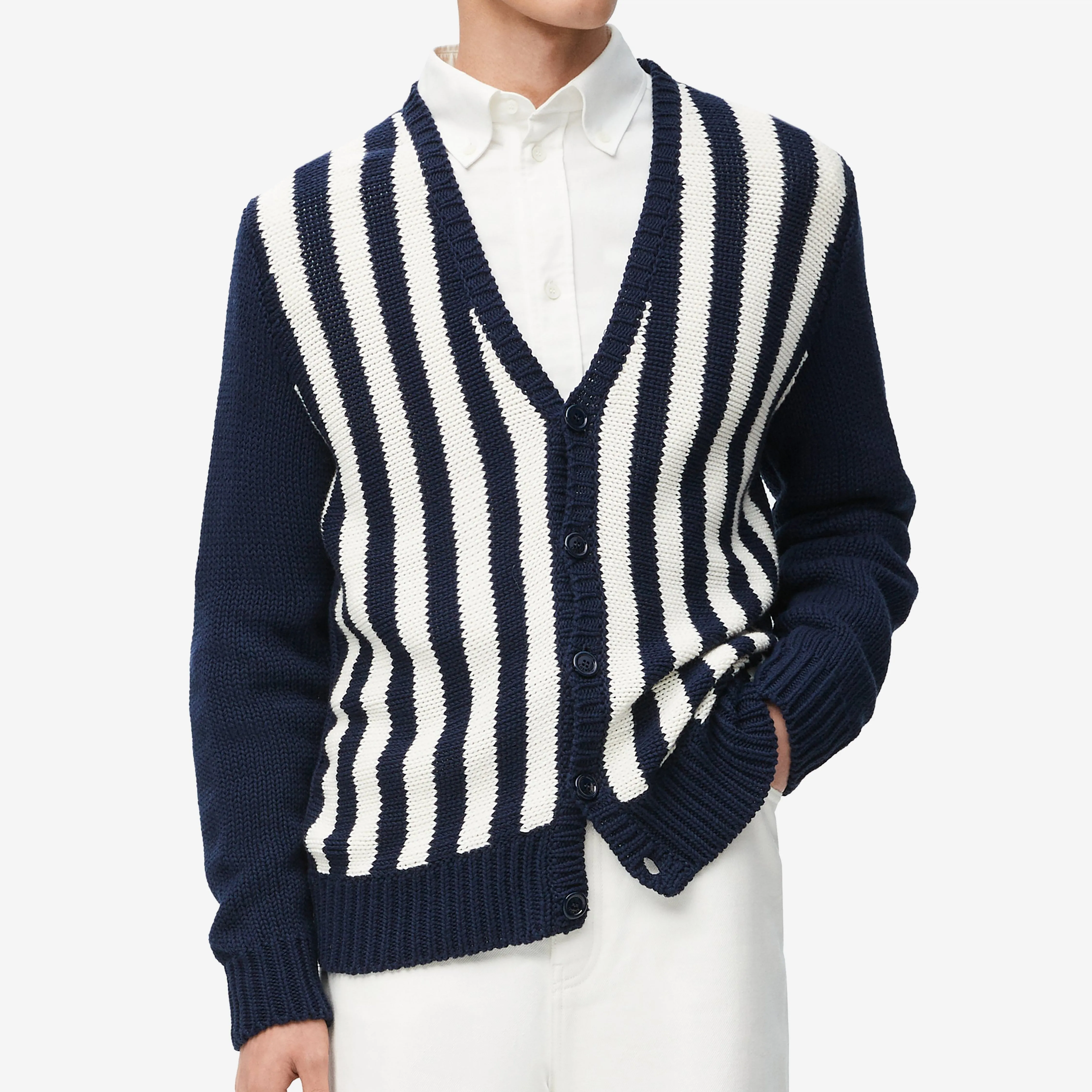 Loewe Premium Cotton-Wool Blend Cardigan for Unisex