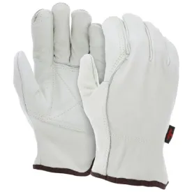 MCR Safety 32113DPL Double Palm With Wing Thumb, Leather Drivers Work Gloves, Beige, Large, 1 Dozen