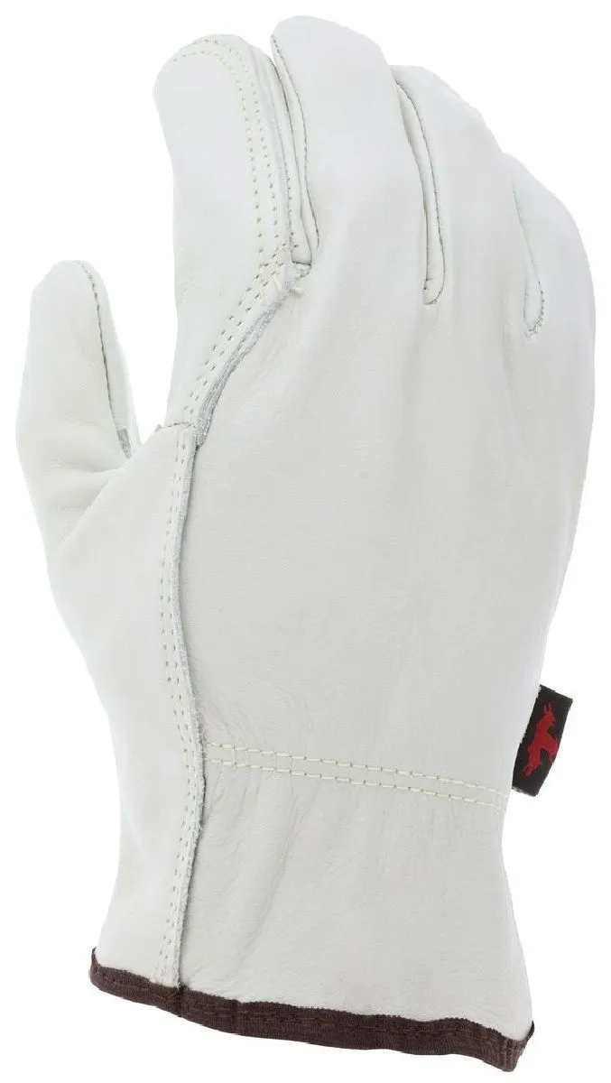 MCR Safety 32113DPL Double Palm With Wing Thumb, Leather Drivers Work Gloves, Beige, Large, 1 Dozen