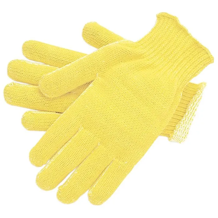 MCR Safety CutPro 9362L 7-Gauge Kevlar with Cotton Interior Cut-Resistant Work Gloves, Yellow, Large, 1 Dozen