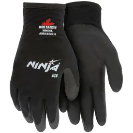 MCR Safety Ninja Ice N9690 15 Gauge Coated Insulated Work Gloves, Black