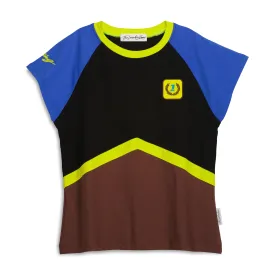 Number 1  - Baby Tee - Black & Brown & Blue