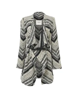 Open Knit Belted Cardigan with Chic Texture and Elegant Belt