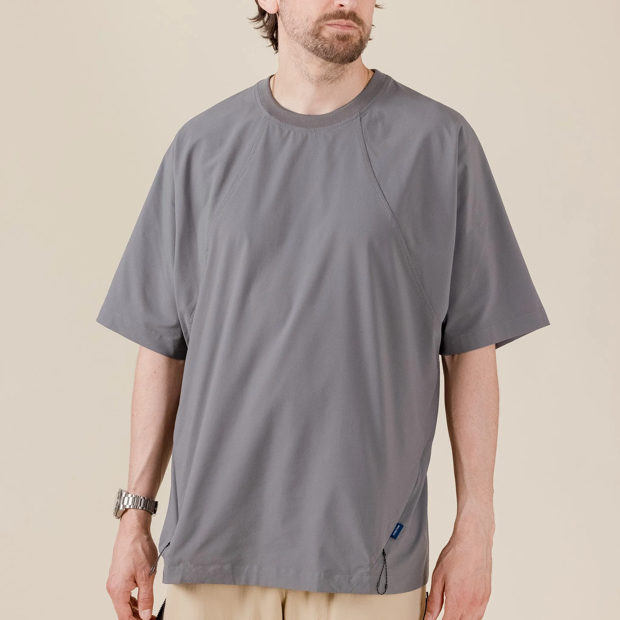 Oqliq - Aura Protection Unzip T-Shirt - Shade Grey