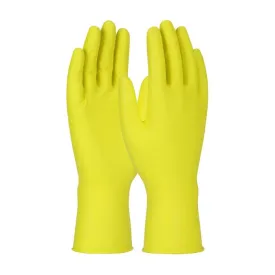 PIP Grippaz Jan San 67-306 6 Mil Extended Use Ambidextrous Nitrile Glove with Textured Fish Scale Grip, Yellow, Box of 48