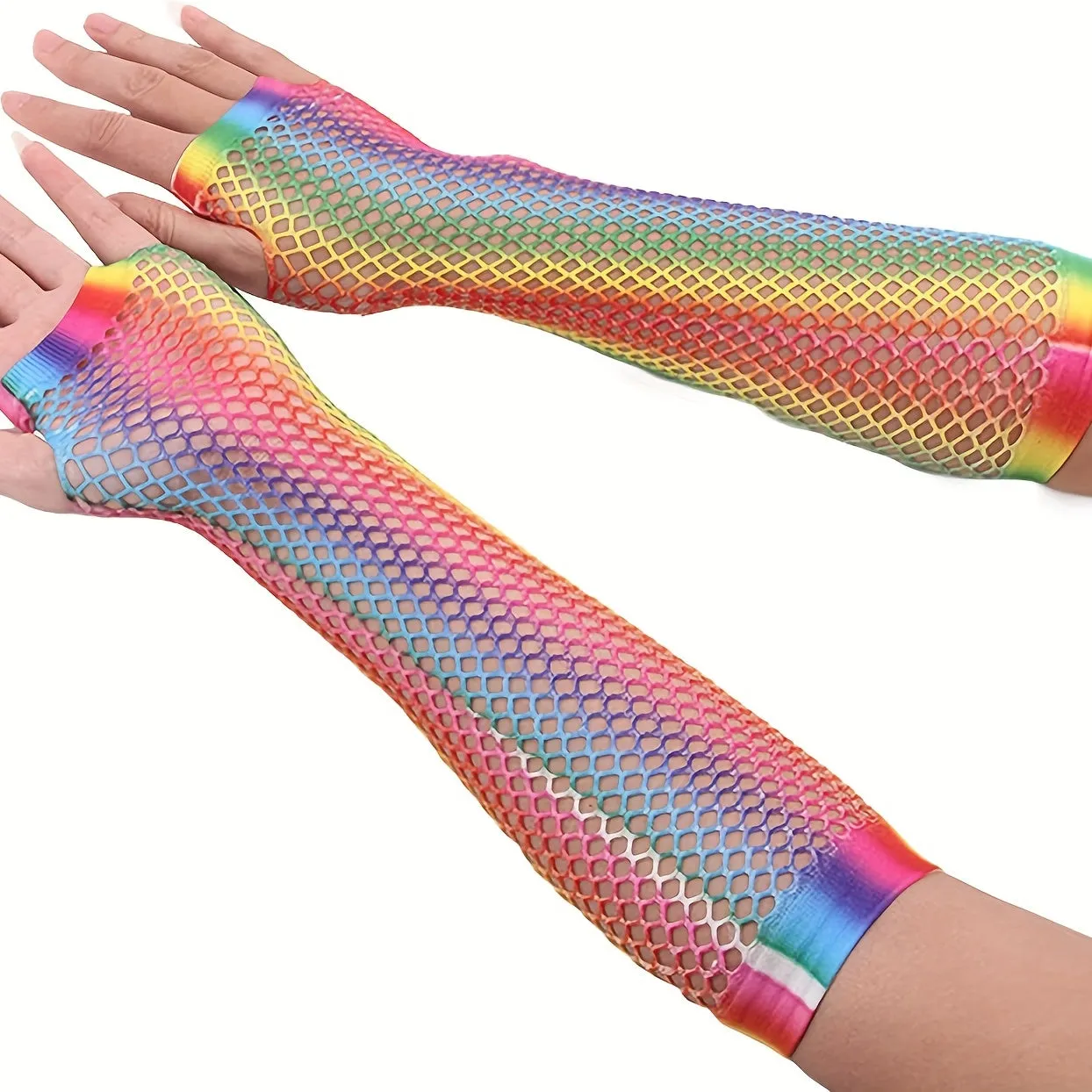 Rainbow Gradient Half Finger Gloves Perfect for LGBT Pride Parties