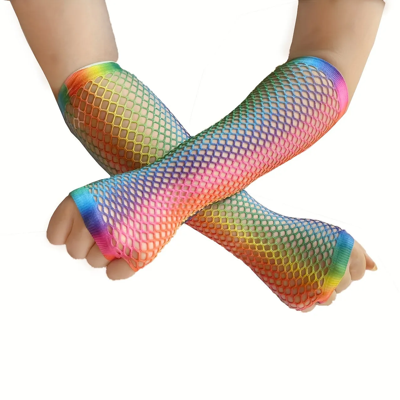 Rainbow Gradient Half Finger Gloves Perfect for LGBT Pride Parties