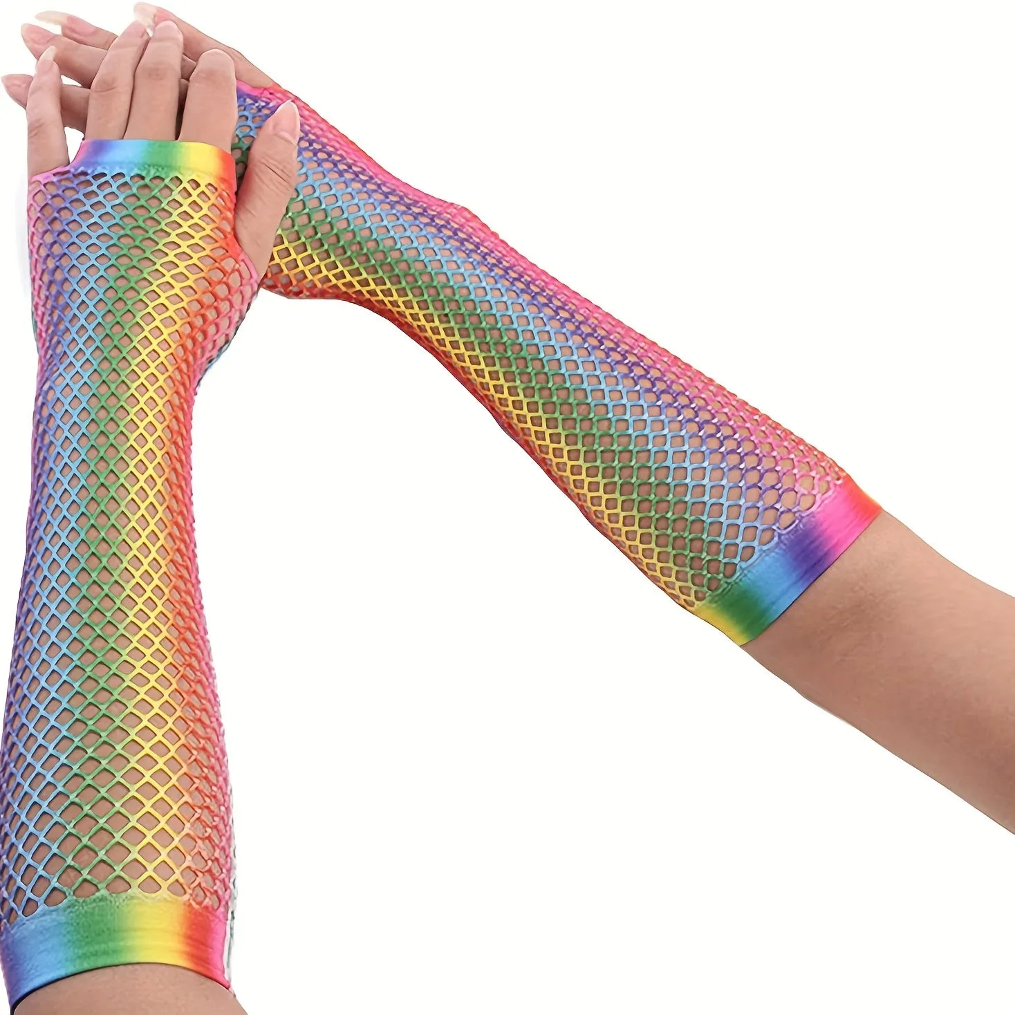 Rainbow Gradient Half Finger Gloves Perfect for LGBT Pride Parties