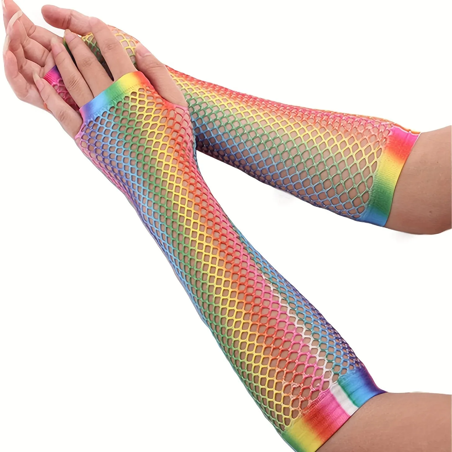 Rainbow Gradient Half Finger Gloves Perfect for LGBT Pride Parties