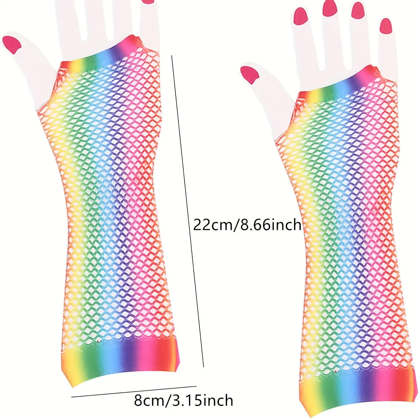 Rainbow Gradient Half Finger Gloves Perfect for LGBT Pride Parties